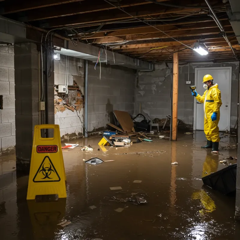 Flooded Basement Electrical Hazard in Monroe County, IN Property