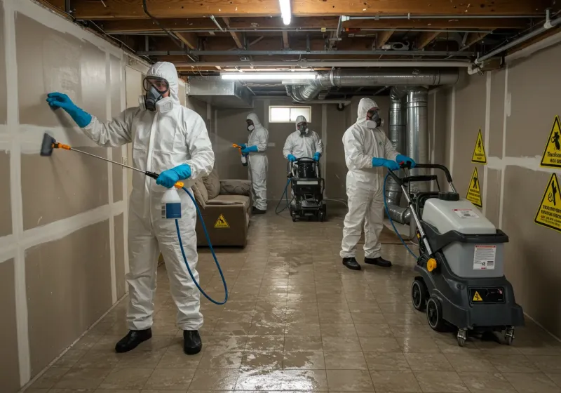 Basement Moisture Removal and Structural Drying process in Monroe County, IN